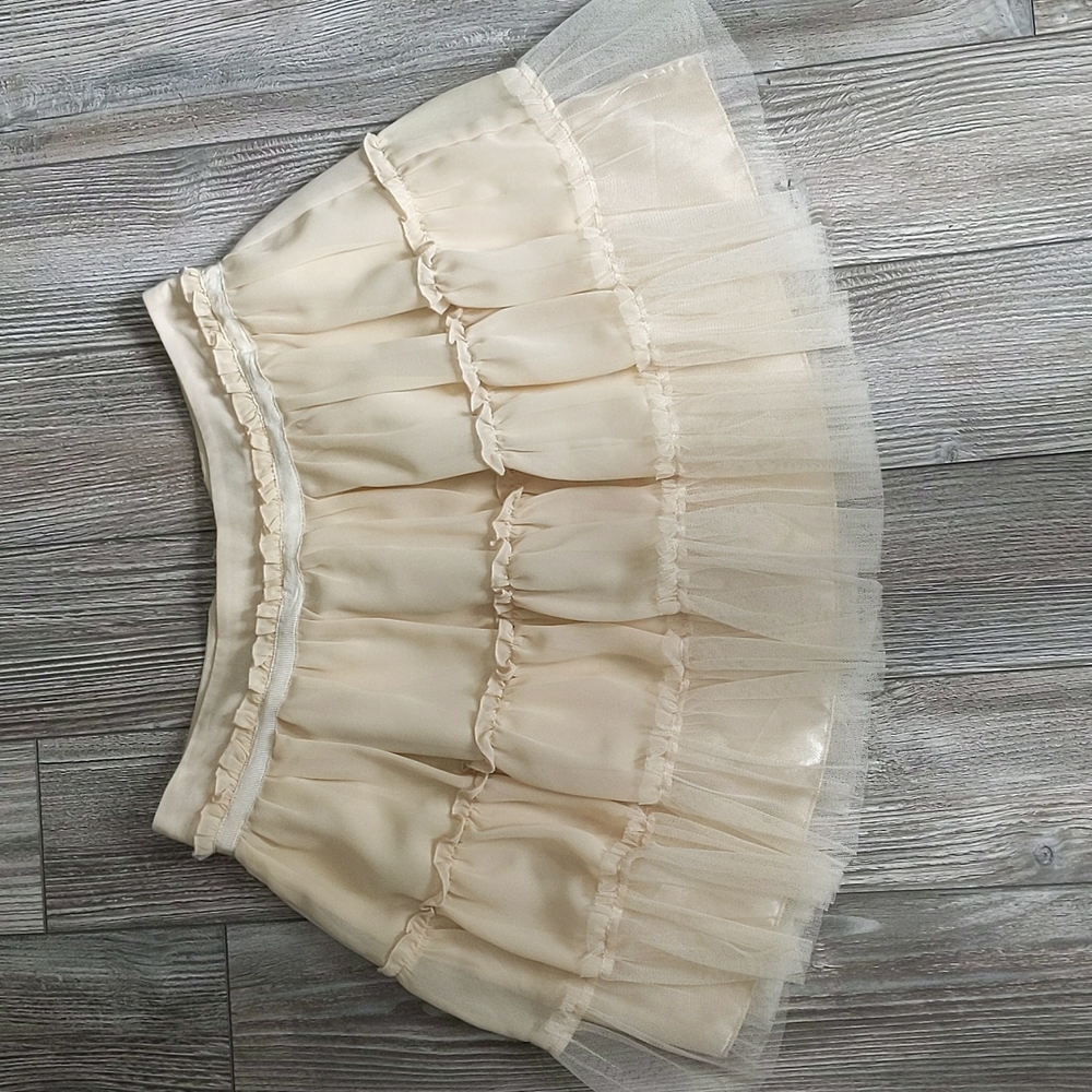 5/$25 Mustard Seed Cream Vintage Inspired Tulle Skirt Small